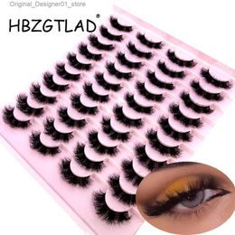 False Eyelashes HBZGTLAD 20 pairs of eyelashes 3D artificial mink eyelashes natural false eyelashes dramatic fluffy soft volume eyelashes extended makeup Q240425