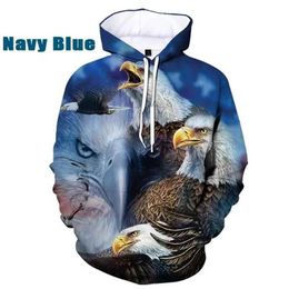 Men's Hoodies Sweatshirts Fashion 3d Eagle Graphic Sweatshirts Hoodie Animal Casual Men Hooded Pullovers Hoodies Y2k Men Women Hipster Hoodies Tops Male 240424