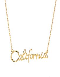 Top Jewellery Vendors S925 Sterling Sier 18K Gold Plated Personalised English Letter California Pendant Necklace9275869