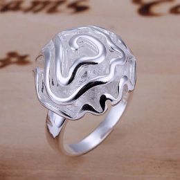 Bands wholesale unique design 925 Silver Colour Rings Fashion Jewellery Charm nice For women lady wedding party gift Free shipping