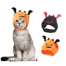 Dog Apparel Pet Cat Cap Funny Halloween Bat Headwear For Pography Cosplay Orange Black Hat Holiday Costume Accessories