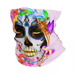 Fashion Face Masks Neck Gaiter Catrina Mexican Sugar Skull Lady Bandana Neck Cover Printed Balaclavas Face Mask Scarf Outdoor Cycling Fishing Men A Y240425BLTG