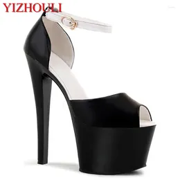 Dance Shoes 17cm High Heels Heads Waterproof In The Summer Of 2024 Hollow Women Large Size
