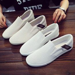 Fitness Shoes 2024 Men's Shoe Cover Feet Hollow Breathable Casual Leather Panel White Men