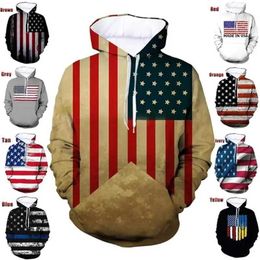 Felpa con cappucci da uomo fiega americana bandiera americana emblema da sogno emblema uomo abbigliamento abiti 3d stampato con cappuccio spirituale USA Donne harajuku Fashion Y2K Pullover Hoody 240424