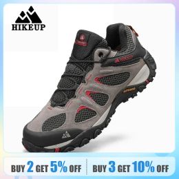 Boots HIKEUP Men Shoes Breathable Splashproof Outdoor Hiking Shoes Mountain Climbing Sport Men Hunting Trekking Sneaker