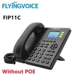 Accessories FlyingVoice VoIP Phone FIP11C 3 Sip Lines IP Telephone WiFi Landline Phone without POE Bussiness Desk Phone Adapter Included