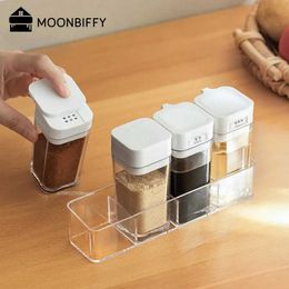 Food Savers Storage Containers Salt and Pepper Kitchen Spices Set for Organiser Box Home Shaker Plastic Seasoning Jar H240425