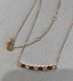 Necklace High Beehive End 925 Silver Plated 18k Rose Gold White with Diamond Hexagon Overlay Honeycomb Clavicle Chain1856205