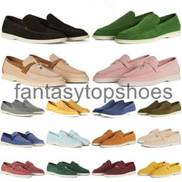 Loro Piano LP LorosPianasl 2023 men women designer casual shoes Summer Charms Walk Suede Moccasins sneakers Leather Loafers pink mens outdoor sports trainers
