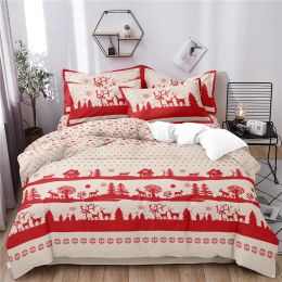 sets Christmas Duvet Cover Set Double Queen King Red Snowflake Tree Floral Twin Full Single Bedding Set Kid Child Adult New Year Gift