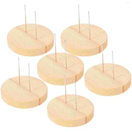 Decorative Plates 6 Set Bracket Fun With Wooden Base Needle Felting Action Figure Display Metal Animal