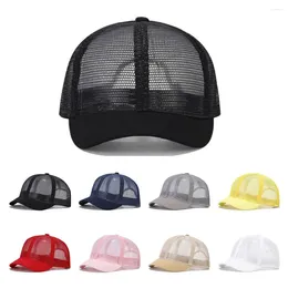 Ball Caps Full Mesh Baseball Cap Casual Short Brim Quick Dry Peaked Breathable Solid Colour Sun Hat Men