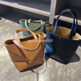 Loe Designer Bag Puzzle Fold Shoulder Bags Lady Leather Women's 2024 Tote Fashion Large Capacity Geometry Casual Handheld One Crossbody Handbags