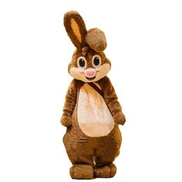 2024 Attractive brown Rabbit mascot costume Cartoon Character Outfits Suit Furry Suits Halloween Carnival Birthday Party Dress