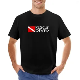 Men's Polos Diving: Diver Flag & Rescue T-Shirt Oversizeds Tees Korean Fashion Oversized Men Graphic T Shirts