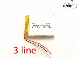 Accessories 3 line 10pcs/lot 603443 3.7V 950MAH Original Battery GPS navigation built in lithium polymer battery