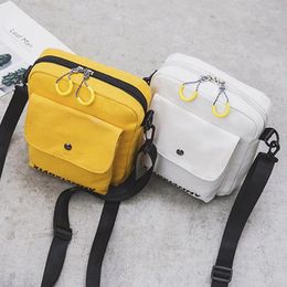 Bag Sale High Quality Canvas Prints Yellow Shoulder Bags Korean Style Students Travel Girls School Laptop Mochila