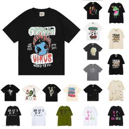 Dept Tshirt Summer Designer Mens T-Shirts Depts Shirt Vintage Wash Old Skeleton Car Graffiti Print Casual Loose Short Sleeve T-Shirt Depts Tshirt 155