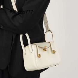 Luxury Bag L Linndies Head Layer Cowhide White Versatile Single Shoulder Crossbody Bag 2024 New Leather Doctor Bag High-end Commuting Bag