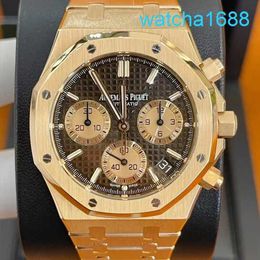 AP Movement Wrist Watch Royal Oak 26239OR Coffee Tray 18k Rose Gold Case Automatic Mechanical Men's Swiss Watch Luxury Gauge 41mm
