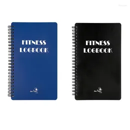Fitness Planning Record Book A5 Coil Simple Office Loose-leaf Soft Copy Hand Student Notepad Blue Black Notebook