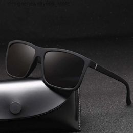 Sunglasses 2024 Mens Classic Square Sunglasses Brand Design UV400 Protective Shadow Oculos de Sol hombre Glasses Driver Q240425