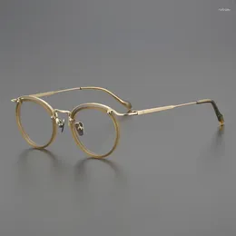 Sunglasses Frames Japanese Style Pure Titanium Round Designer Eyeglasses Women And Men Prescription Classical Personalised