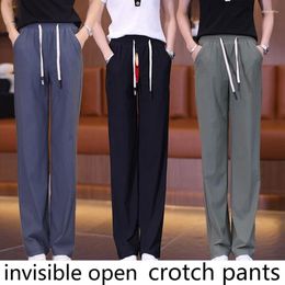 Women's Pants Invisible Open Crotch Summer Thin Ice Silk Quick Drying Streetwear Women No Need To Take Off For Sex