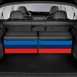 Car trunk debris storage box can be foldable rear seat leather storage and sorting car accessories