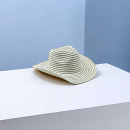 Wide Brim Hats Bucket Hats Shining Golden Western Cowboy Hat Straw Hat Hot Sale Summer Sun Protection Hat for Men Outdoor travel UV protection photo hat Y240425