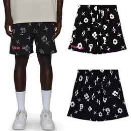 Full print classic print logo loose casual Purple Brand new designer men's and women's summer beach mesh quick drying shorts