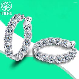 Backs Earrings ALITREE 0.1ct Moissanite Sparkling D Color Round Cut Diamond 925 Sterling Sliver Clip Earring For Women Jewelry