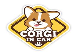 Car Stickers Decor Motorcycle Decals Cute corgi Vinyl Decorative Accessories Waterproof PVC1307774