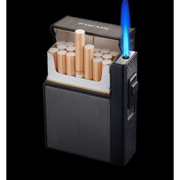 Waterproof Metal Printed Cigarette Case, Charging Arc Lighter, Multifunctional Dual Purpose Cigarette Set