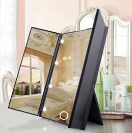 TriFold Makeup Mirror with LED Light Portable Travel Compact Pocket LED Makeup Mirror Travel Fold Cosmetic Mirror4079298
