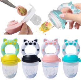 Feeding Baby Food Feeding Spoon Juice Extractor Fruit Feeder Pacifier Baby Feeding Bottle Silicone Gum Fruit Vegetable Bite Eat Feeder