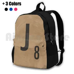 Backpack Scrabble Outdoor Hiking Waterproof Camping Travel Tile Geek Nerd Board Game Letter J Wood