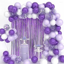 Party Decoration Pastel Metallic Confetti Purple Balloon Garland Arch Kit White Wedding Birthday Ballon Set Baby Shower Supplies