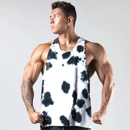 Men's Tank Tops Outdoor Sports Running Vest Gym Bodybuilding Cotton Breathable Sleeveless Training Shirt Waistcoat Top