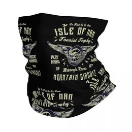 Fashion Face Masks Neck Gaiter Isle Of Man TT Racing Vintage Biker Wings Bandana Neck Gaiter Printed Wheel Tourist Balaclavas Wrap Scarf Warm Cycling Running Y240425