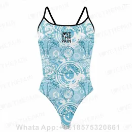 Women's Swimwear Love The Pain Race Swimsuit Women Sexy One Piece Beach Wear Bathing Suit Monokini Push Up Training