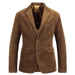 Men's Suits & Blazers Mens Suit Retro Fashion Casual Corduroy Slim Fit Solid Color Male Personality Jacket Large Size M-4XL179J