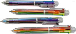 Pcs Multicolor Ballpoint Pen 6-in-1 Assorted Colours Retractable Ball Point Pens For Smooth Writing Tools Stationery Supplies