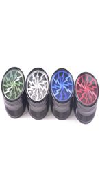 Metal Tobacco Smoking Herb Grinders 63mm Aluminium Alloy With Clear Top Window Lighting Grinders Abrader cracker7928549