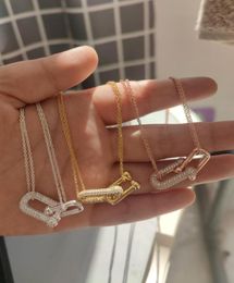 silver gold initial diamond pendant Necklace set designer for women men Necklaces couple fashion Top Quality Wedding Party Thanksg9008932