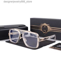 Sunglasses 2024 Vintage Pilot Square Womens Men Fashion Designer Shades Golden Frame Style Sun Glasses Mens UV400 Gradient LXN-EVO DITA Sunglass Q240424