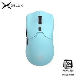 Delux M800PRO Gaming Mouse Wireless TriMode Connection PAW3395 26000DPI 6 Programmable Buttons Macro Colorful Mice for PC Gamer 240419