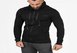 Fashion Men Cotton Sweatshirt Gyms Fitness Bodybuilding Workout Hoodies Casual Fashion Jacket Zipper Active Sportswear Clothing3668661