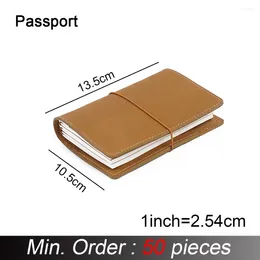 Pieces / Lot Passport 130x105mm Genuine Leather Notebook Handmade Travel Journal With Card Holder Diary Sketchbook Planner